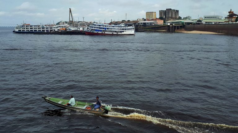 Boats of Brazil, Manaus harbour port, Amazon River. Copyright © Don's Art