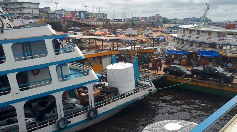 Boats of Brazil, Manaus harbour port, Amazon River. Copyright © Don's Art