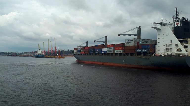 Boats of Brazil, Manaus harbour port, Amazon River. Copyright © Don's Art