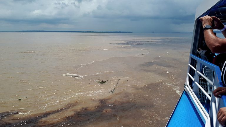 Boats of Brazil, Amazon River confluence, Rio Negro & Solimões. Copyright © Don's Art