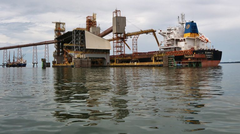 Boats of Brazil, Amazon River, Santarem soya bean depot. Copyright © Don's Art