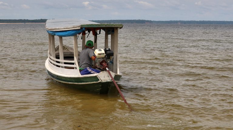 Boats of Brazil, Amazon River, fishing boat. Copyright © Don's Art