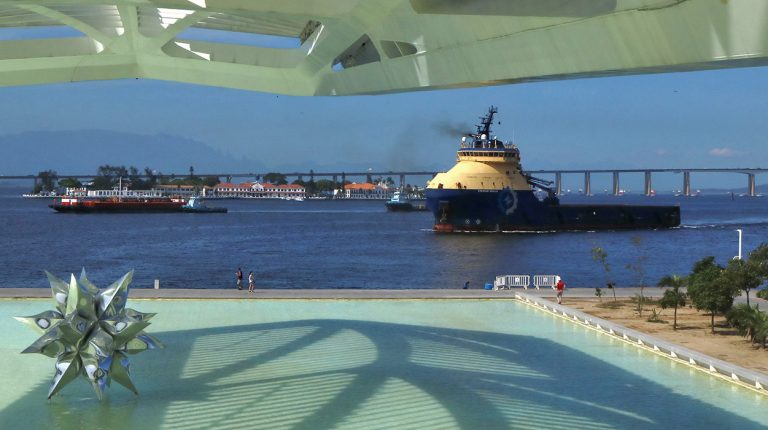 Boats of Brazil, Rio De Janeiro harbour. Museum of Tomorrow. Copyright © Don's Art